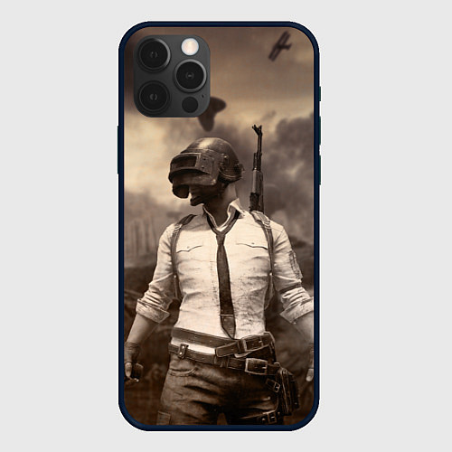 Чехол iPhone 12 Pro Max PUBG / 3D-Черный – фото 1