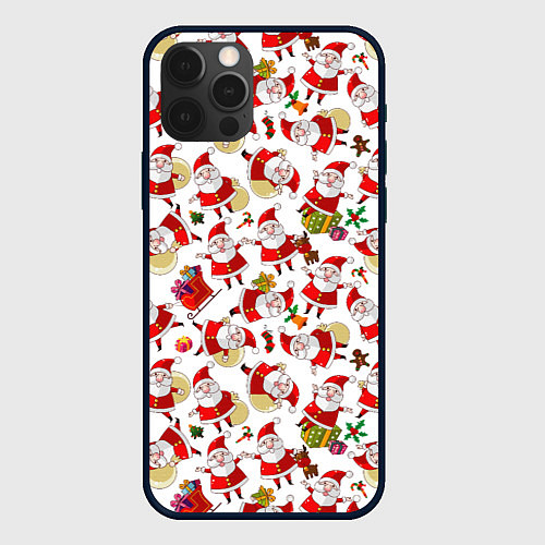 Чехол iPhone 12 Pro Max Дед Мороз / 3D-Черный – фото 1