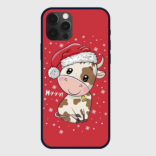 Чехол iPhone 12 Pro Max Бычок / 3D-Черный – фото 1