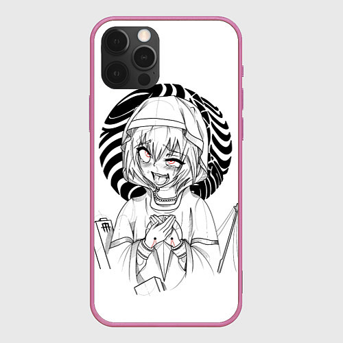 Чехол iPhone 12 Pro Max Ahegao / 3D-Малиновый – фото 1