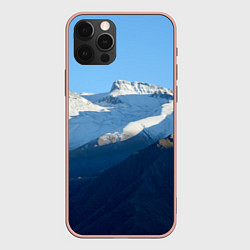 Чехол для iPhone 12 Pro Max Снежные горы, цвет: 3D-светло-розовый