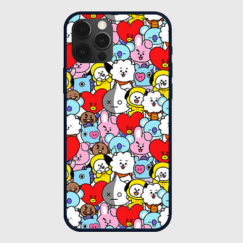 Чехол iPhone 12 Pro Max BT21 BTS / 3D-Черный – фото 1