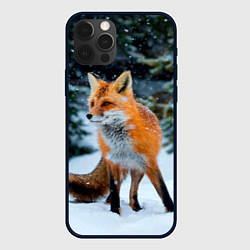 Чехол iPhone 12 Pro Max Лиса в зимнем лесу