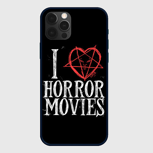 Чехол iPhone 12 Pro Max I Love Horror Movies / 3D-Черный – фото 1