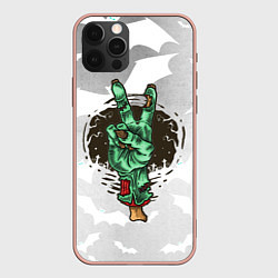 Чехол для iPhone 12 Pro Max Zombie peace hand, цвет: 3D-светло-розовый