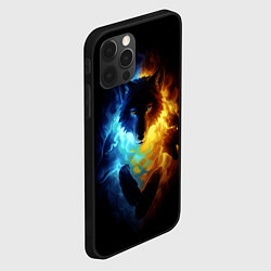 Чехол для iPhone 12 Pro Max Волки в огне, цвет: 3D-черный — фото 2