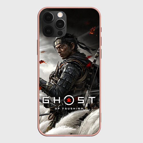 Чехол iPhone 12 Pro Max Ghost of Tsushima / 3D-Светло-розовый – фото 1