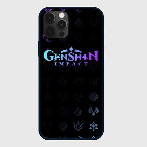 Чехол iPhone 12 Pro Max GENSHIN IMPACT / 3D-Черный – фото 1