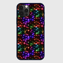 Чехол для iPhone 12 Pro Max Разноцветное Сияние, цвет: 3D-черный