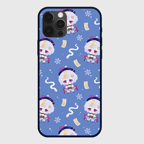Чехол iPhone 12 Pro Max Genshin Impact / 3D-Черный – фото 1