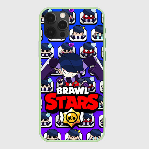 Чехол iPhone 12 Pro Max BRAWL STARS EDGAR / 3D-Салатовый – фото 1