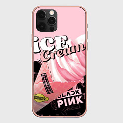 Чехол для iPhone 12 Pro Max BLACKPINK ICE CREAM, цвет: 3D-светло-розовый