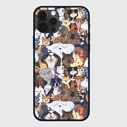 Чехол для iPhone 12 Pro Max Dogs, цвет: 3D-черный