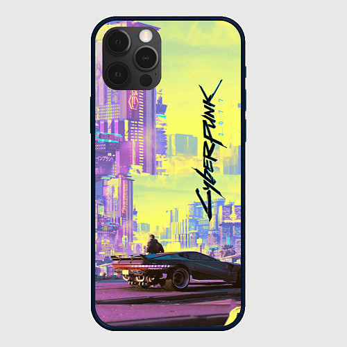 Чехол iPhone 12 Pro Max Cyberpunk 2077 / 3D-Черный – фото 1