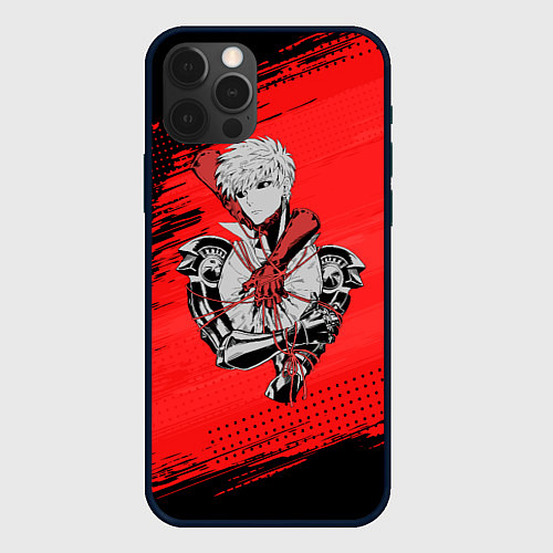 Чехол iPhone 12 Pro Max Генос One Punch Man / 3D-Черный – фото 1