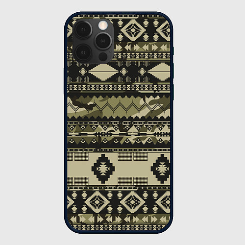 Чехол iPhone 12 Pro Max Камуфляжный узор / 3D-Черный – фото 1