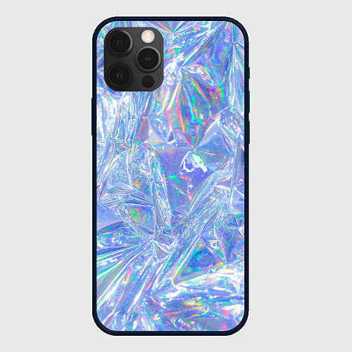 Чехол iPhone 12 Pro Max 3d ice glitch / 3D-Черный – фото 1