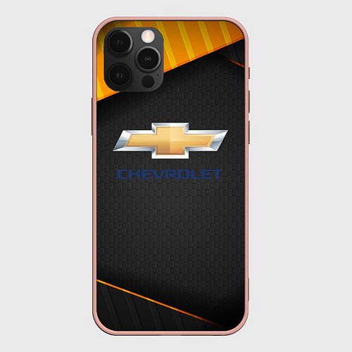 Чехол iPhone 12 Pro Max CHEVROLET Шевроле / 3D-Светло-розовый – фото 1