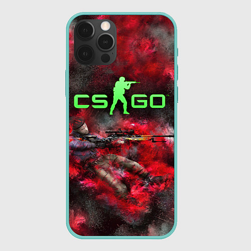 Чехол iPhone 12 Pro Max CS GO Red heat / 3D-Мятный – фото 1