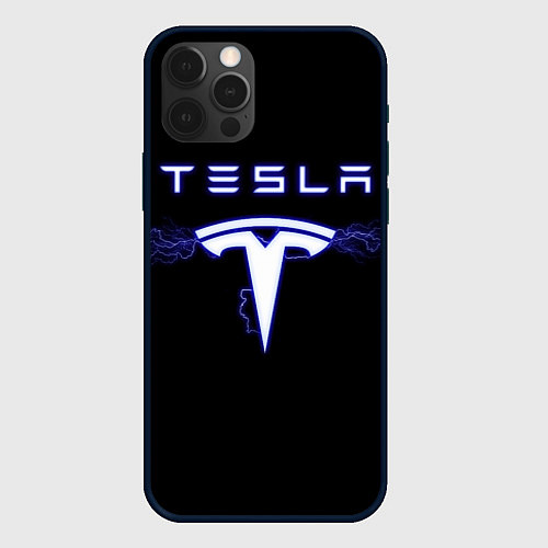 Чехол iPhone 12 Pro Max TESLA / 3D-Черный – фото 1