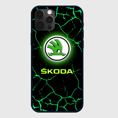 Чехол iPhone 12 Pro Max SKODA / 3D-Черный – фото 1