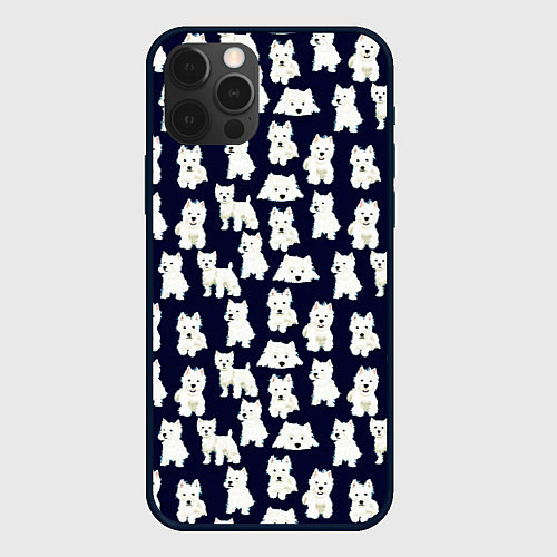 Чехол iPhone 12 Pro Max Собаки Пушистики / 3D-Черный – фото 1