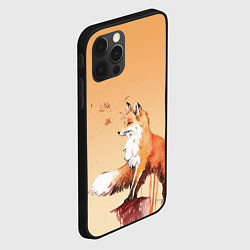 Чехол для iPhone 12 Pro Max Акварельная лиса задумчивости, цвет: 3D-черный — фото 2