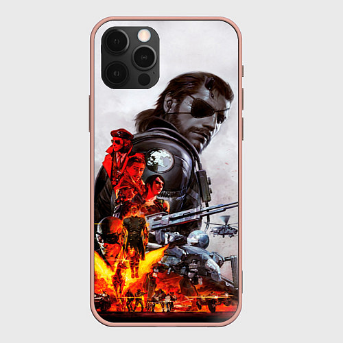 Чехол iPhone 12 Pro Max Metal Gear / 3D-Светло-розовый – фото 1