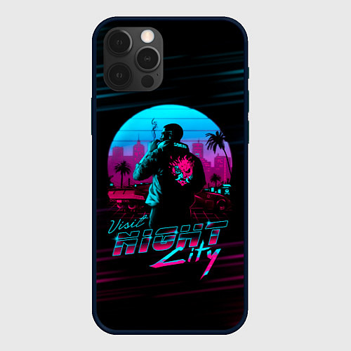 Чехол iPhone 12 Pro Max Cyberpunk 2077 NIGHT CITY / 3D-Черный – фото 1