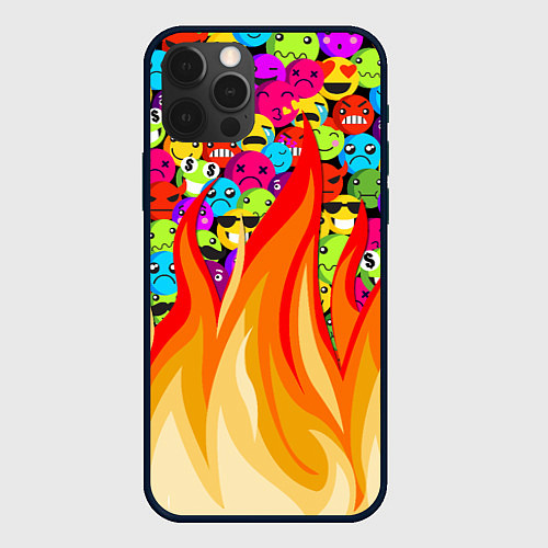 Чехол iPhone 12 Pro Max SLAVA MARLOW - Смайлики / 3D-Черный – фото 1