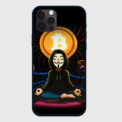 Чехол iPhone 12 Pro Max БИТКОИН BITCOIN / 3D-Черный – фото 1