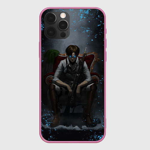 Чехол iPhone 12 Pro Max Леви Аккерман АТАКА ТИТАНОВ / 3D-Малиновый – фото 1