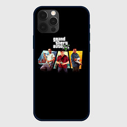 Чехол для iPhone 12 Pro Max Grand Theft Auto V персонажи, цвет: 3D-черный