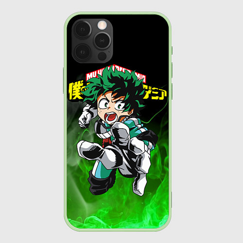 Чехол iPhone 12 Pro Max MY HERO ACADEMIA MHA МОЯ ГЕРОЙСКАЯ АКАДЕМИЯ / 3D-Салатовый – фото 1