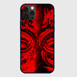 Чехол iPhone 12 Pro Max BLACK RED DRAGONS TATOO