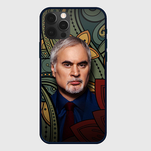 Чехол iPhone 12 Pro Max Меладзе Цветы Мандала / 3D-Черный – фото 1