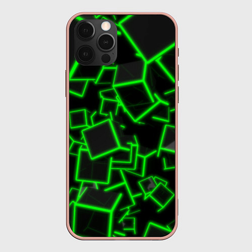 Чехол iPhone 12 Pro Max Cyber cube / 3D-Светло-розовый – фото 1