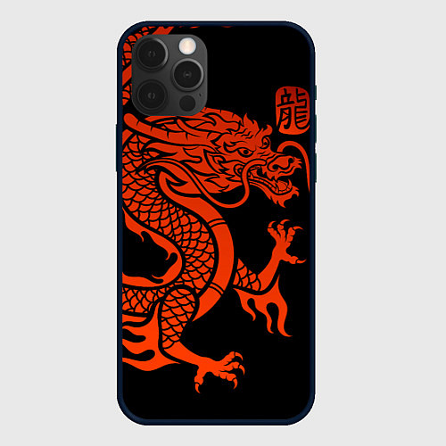 Чехол iPhone 12 Pro Max RED CHINA DRAGON / 3D-Черный – фото 1