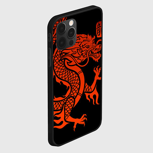 Чехол iPhone 12 Pro Max RED CHINA DRAGON / 3D-Черный – фото 2