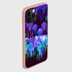 Чехол для iPhone 12 Pro Max Неоновые медузы, цвет: 3D-светло-розовый — фото 2