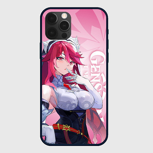 Чехол iPhone 12 Pro Max GENSHIN IMPACT, РОЗАРИЯ / 3D-Черный – фото 1