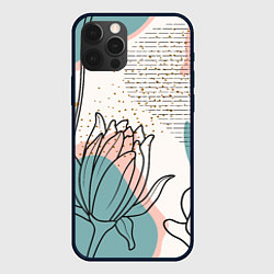 Чехол для iPhone 12 Pro Max Цветы, цвет: 3D-черный