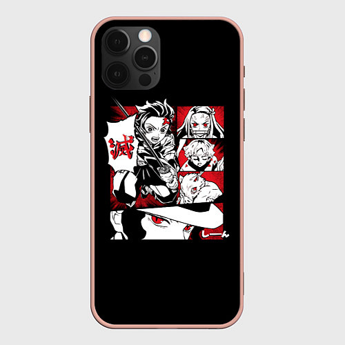 Чехол iPhone 12 Pro Max КЛИНОК РАССЕКАЮЩИЙ ДЕМОНОВ / 3D-Светло-розовый – фото 1
