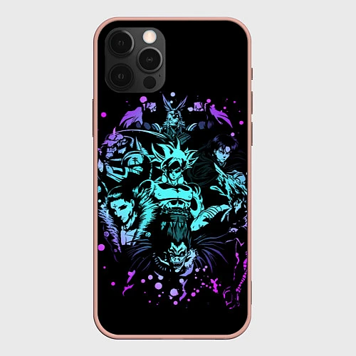 Чехол iPhone 12 Pro Max Герои аниме / 3D-Светло-розовый – фото 1