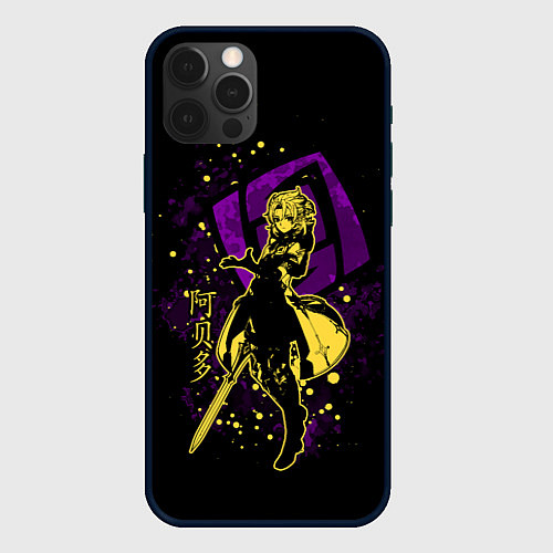 Чехол iPhone 12 Pro Max GENSHIN IMPACT, АЛЬБЕДО / 3D-Черный – фото 1
