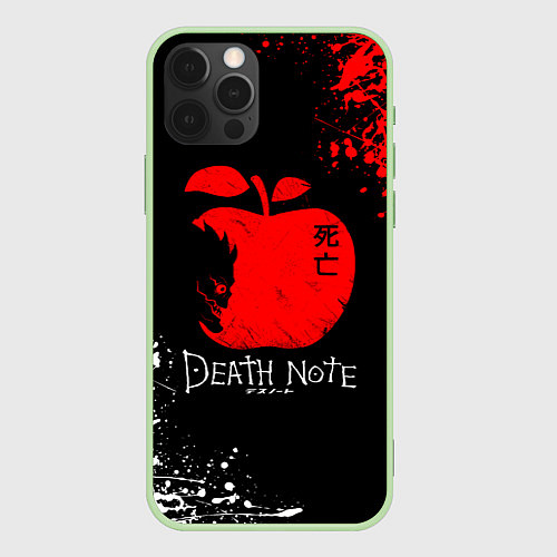 Чехол iPhone 12 Pro Max DEATH NOTE ТЕТРАДЬ СМЕРТИ / 3D-Салатовый – фото 1