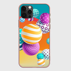 Чехол для iPhone 12 Pro Max Мячики, цвет: 3D-светло-розовый