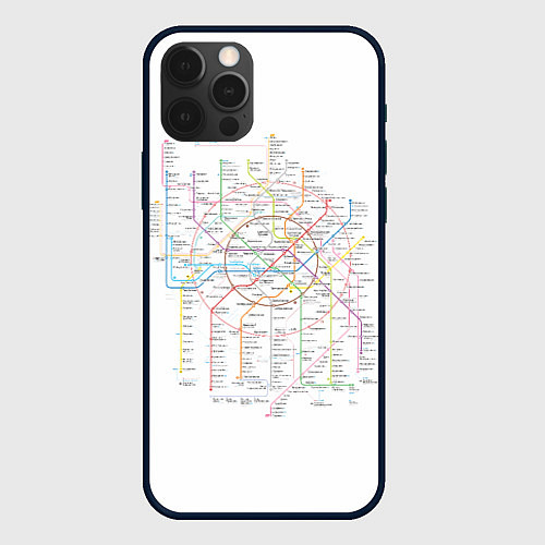 Чехол iPhone 12 Pro Max Схема метро, МЦК, МЦД 2021 / 3D-Черный – фото 1