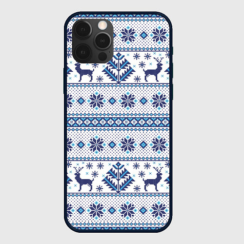 Чехол iPhone 12 Pro Max Русские народные узоры / 3D-Черный – фото 1
