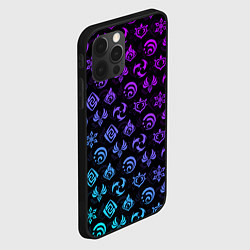 Чехол для iPhone 12 Pro Max GENSHIN IMPACT NEON, цвет: 3D-черный — фото 2